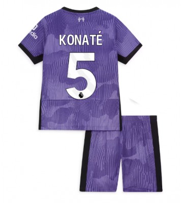 Liverpool Ibrahima Konate #5 Koszulka Trzecich Dziecięca 2023-24 Krótki Rękaw (+ Krótkie spodenki)